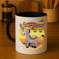 Cinco De Mayo Donkey Sombrero Wearing Burro Lets Get Smashed Gift Coffee Mug thumb 4
