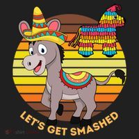 Cinco De Mayo Donkey Sombrero Wearing Burro Lets Get Smashed Gift Beanie thumb 2
