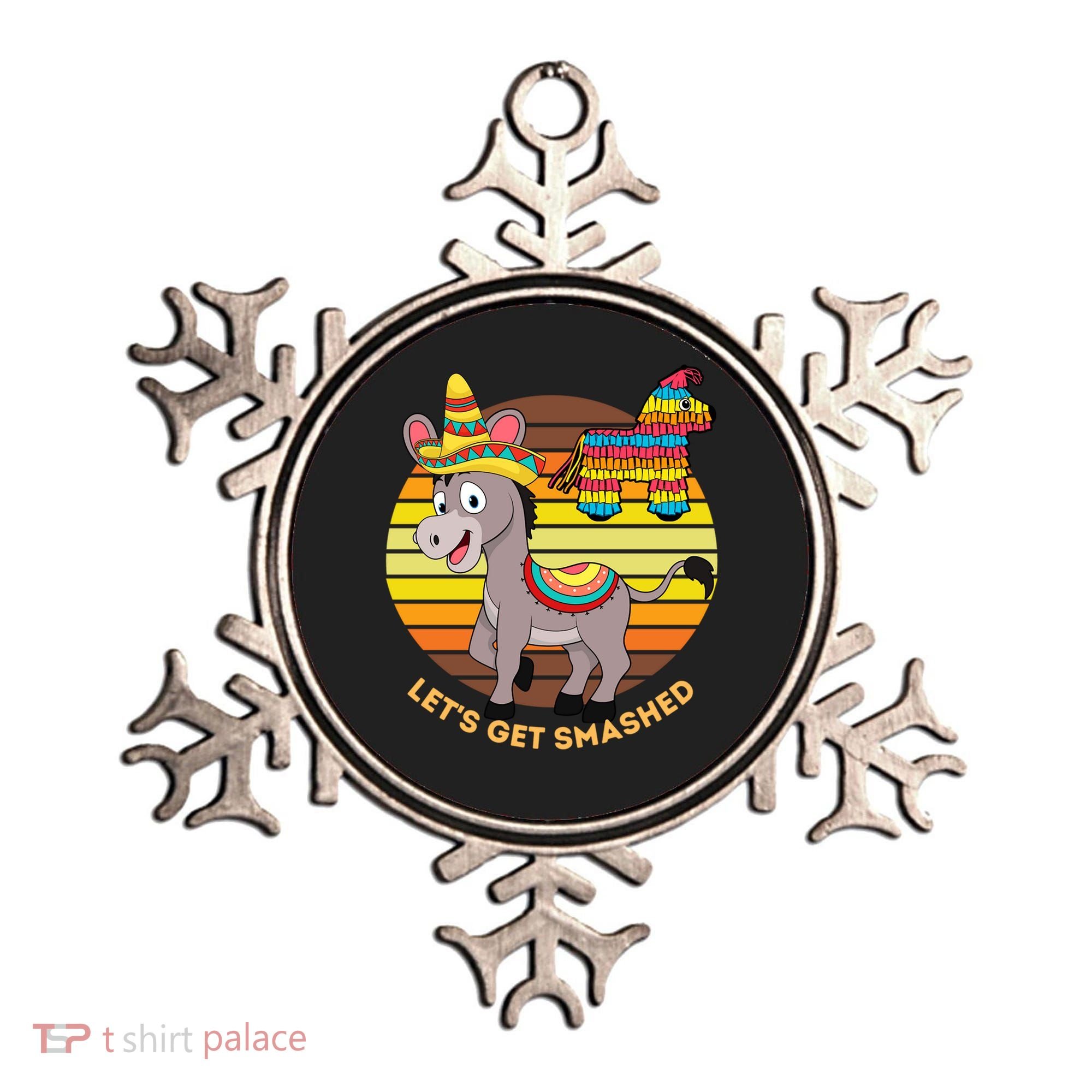 Cinco De Mayo Donkey Sombrero Wearing Burro Lets Get Smashed Gift Ornament