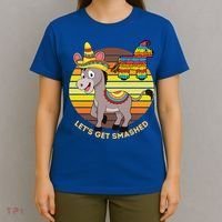 Cinco De Mayo Donkey Sombrero Wearing Burro Lets Get Smashed Gift T-Shirt thumb 4