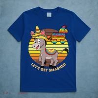 Cinco De Mayo Donkey Sombrero Wearing Burro Lets Get Smashed Gift T-Shirt thumb 5
