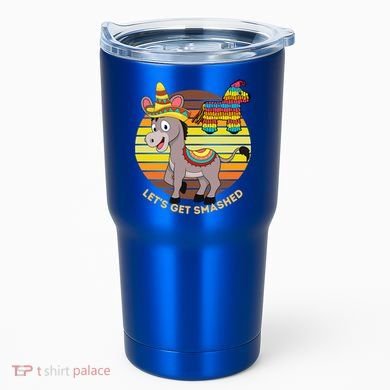 Cinco De Mayo Donkey Sombrero Wearing Burro Lets Get Smashed Gift Tumbler
