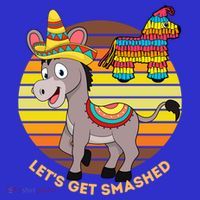 Cinco De Mayo Donkey Sombrero Wearing Burro Lets Get Smashed Gift Women's Long Sleeve Shirt thumb 2