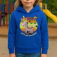 Cinco De Mayo Donkey Sombrero Wearing Burro Lets Get Smashed Gift Kids Hoodie thumb 3