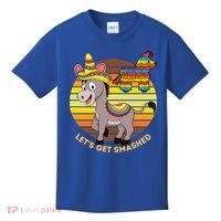 Cinco De Mayo Donkey Sombrero Wearing Burro Lets Get Smashed Gift Kids T-Shirt thumb 0