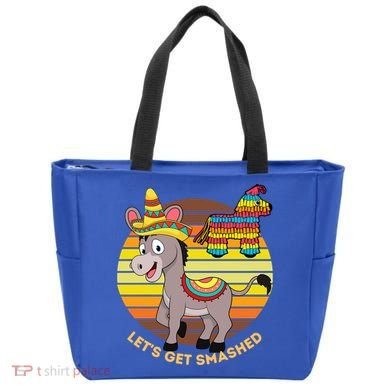 Cinco De Mayo Donkey Sombrero Wearing Burro Lets Get Smashed Gift Tote Bag