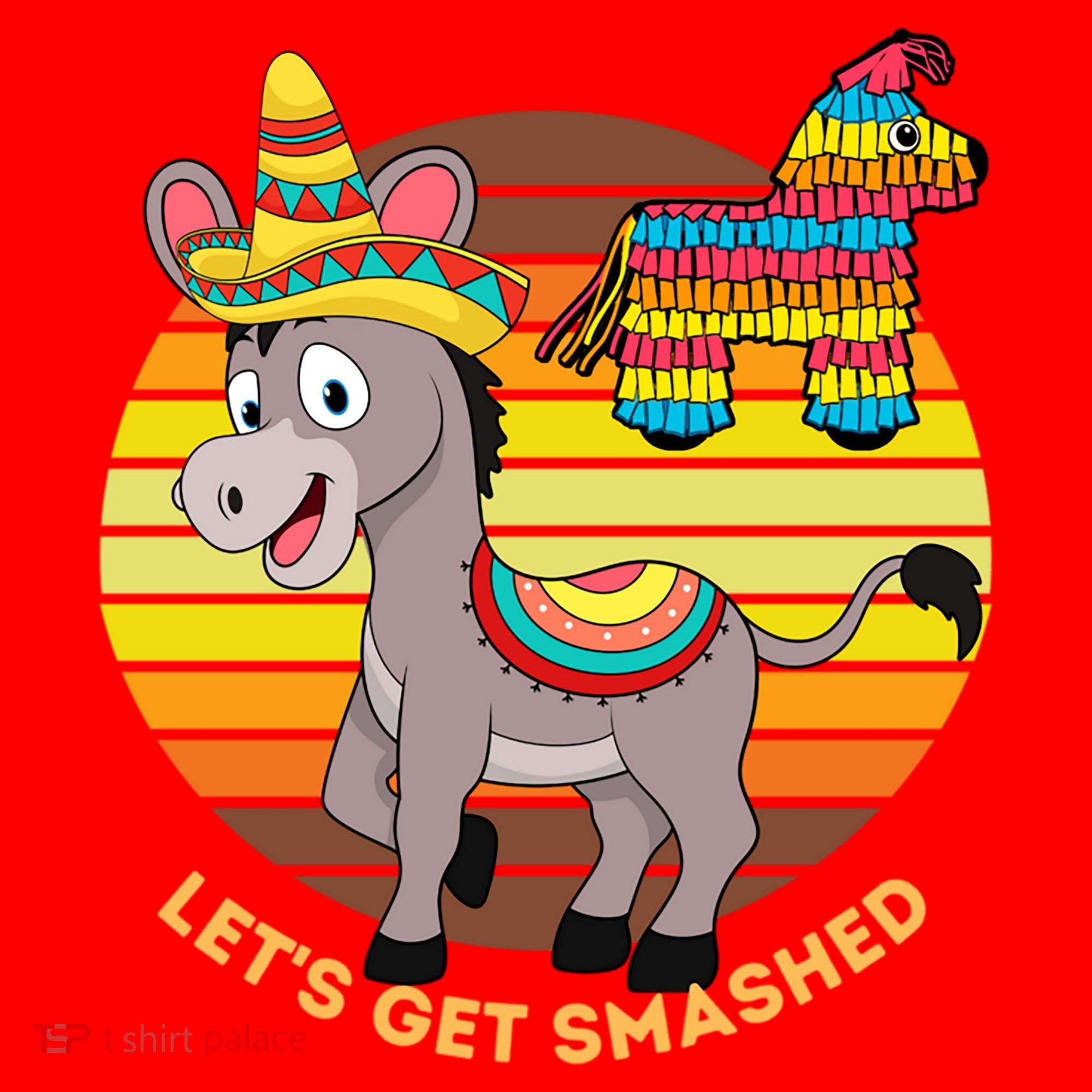 Cinco De Mayo Donkey Sombrero Wearing Burro Lets Get Smashed Gift Santa Hat