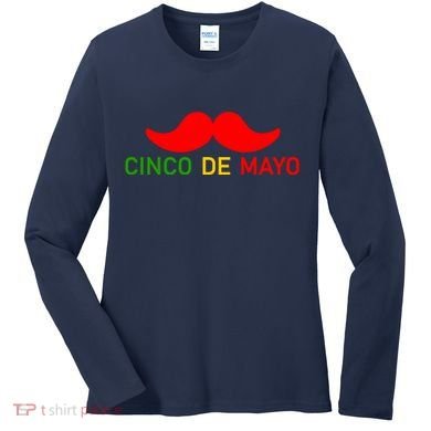 Cinco De Mayo Mustache Fiesta Women's Long Sleeve Shirt