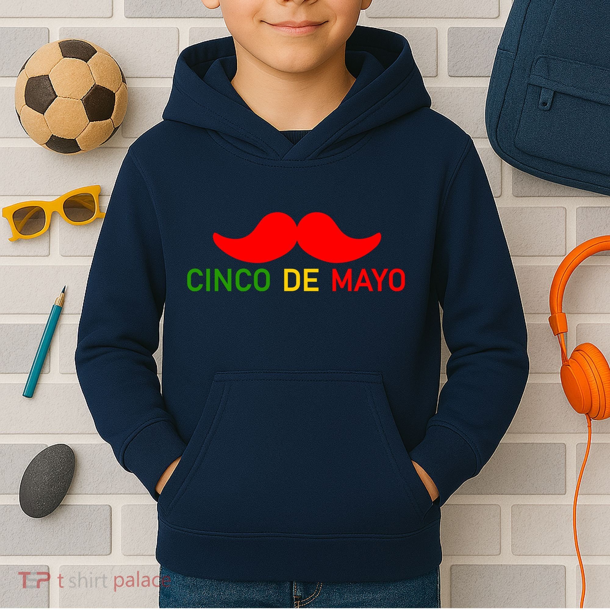 Cinco De Mayo Mustache Fiesta Kids Hoodie
