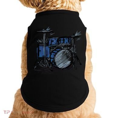 Cool Drummer Music Design Featuring A Sketch Of A Drum Kit Gift Doggie Tank