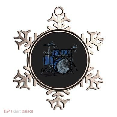 Cool Drummer Music Design Featuring A Sketch Of A Drum Kit Gift Ornament