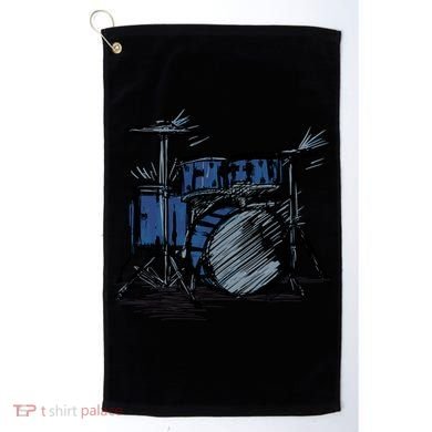 Cool Drummer Music Design Featuring A Sketch Of A Drum Kit Gift Golf Towel