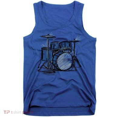Cool Drummer Music Design Featuring A Sketch Of A Drum Kit Gift Tank Top