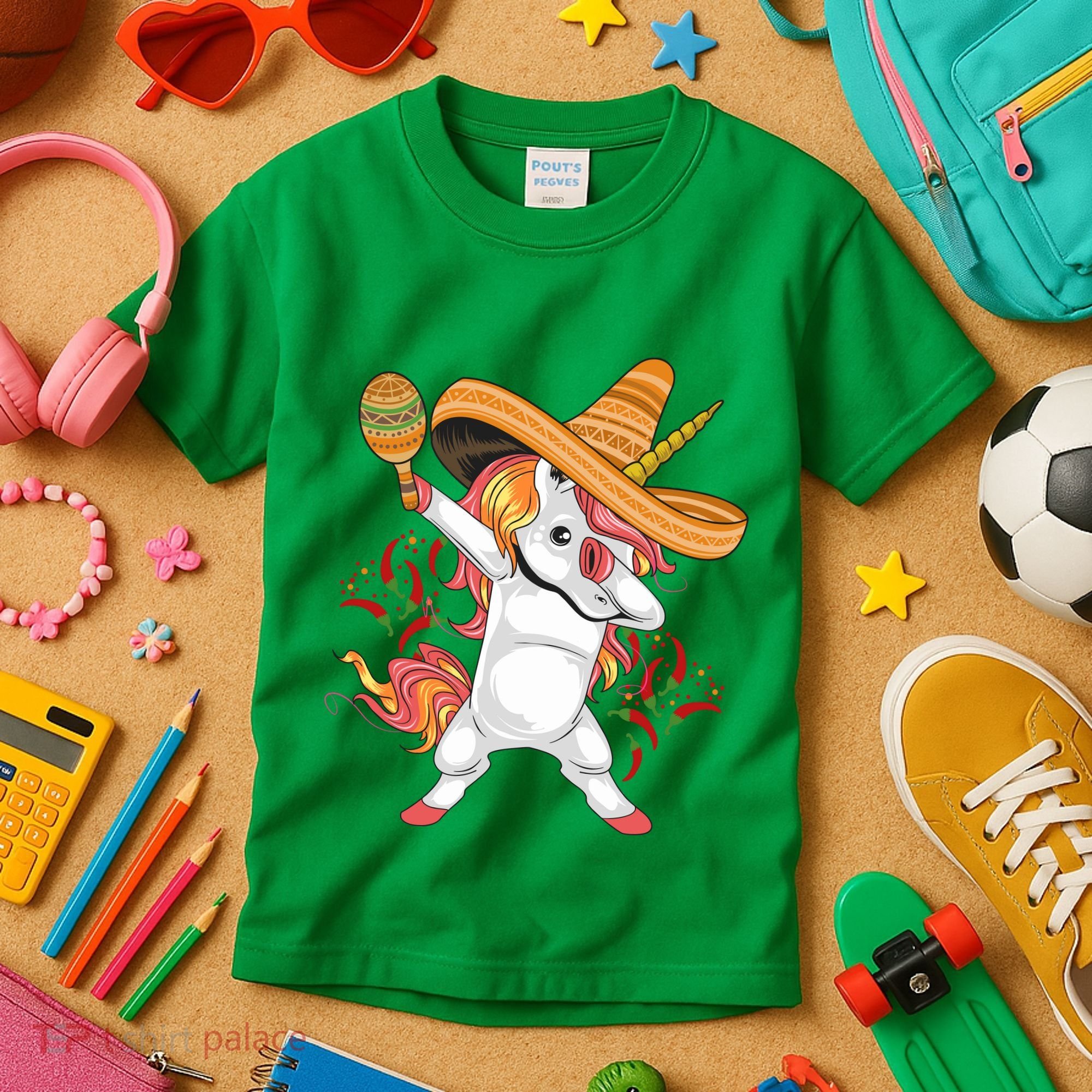 Cinco De Mayo Unicorn Fiesta Kids T-Shirt