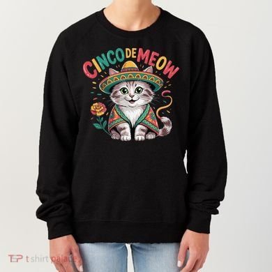 Cinco De Meow Funny Cat - Mexican Fiesta For Cinco De Mayo Women's Sweatshirt