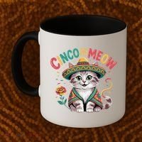 Cinco De Meow Funny Cat - Mexican Fiesta For Cinco De Mayo Coffee Mug thumb 2