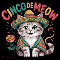 Cinco De Meow Funny Cat - Mexican Fiesta For Cinco De Mayo Coffee Mug thumb 5