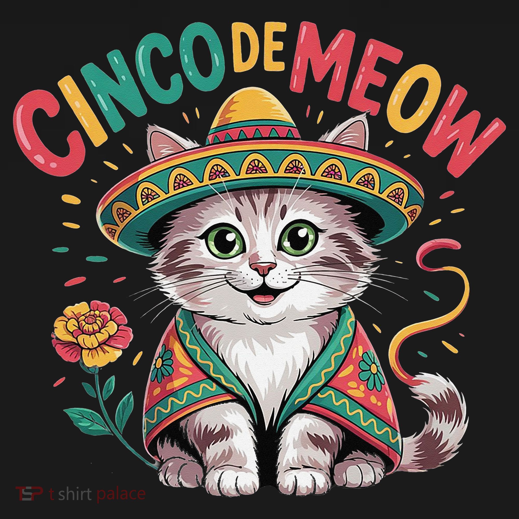 Cinco De Meow Funny Cat - Mexican Fiesta For Cinco De Mayo Coaster