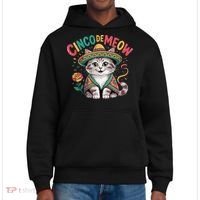 Cinco De Meow Funny Cat - Mexican Fiesta For Cinco De Mayo District V.I.T. Heavyweight Hoodie thumb 0