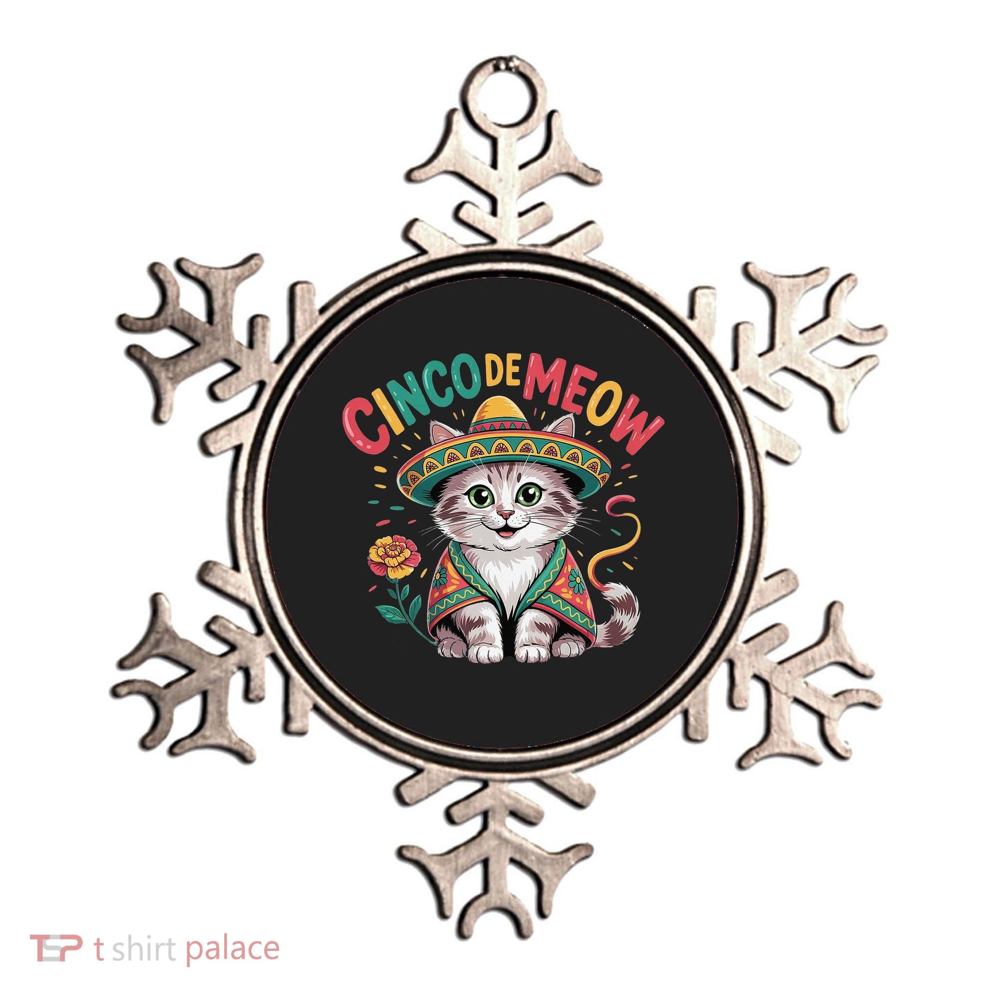 Cinco De Meow Funny Cat - Mexican Fiesta For Cinco De Mayo Ornament