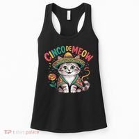 Cinco De Meow Funny Cat - Mexican Fiesta For Cinco De Mayo Women's Tank Top thumb 0