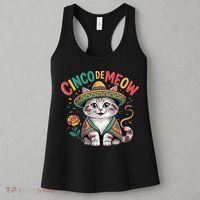Cinco De Meow Funny Cat - Mexican Fiesta For Cinco De Mayo Women's Tank Top thumb 3