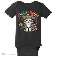Cinco De Meow Funny Cat - Mexican Fiesta For Cinco De Mayo Baby Bodysuit thumb 0
