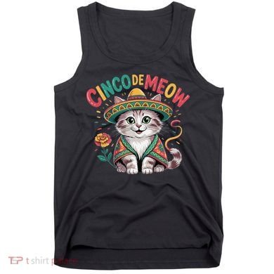 Cinco De Meow Funny Cat - Mexican Fiesta For Cinco De Mayo Tank Top