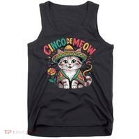 Cinco De Meow Funny Cat - Mexican Fiesta For Cinco De Mayo Tank Top thumb 0