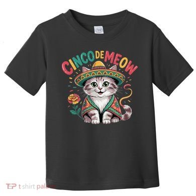 Cinco De Meow Funny Cat - Mexican Fiesta For Cinco De Mayo Toddler T-Shirt