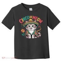 Cinco De Meow Funny Cat - Mexican Fiesta For Cinco De Mayo Toddler T-Shirt thumb 0