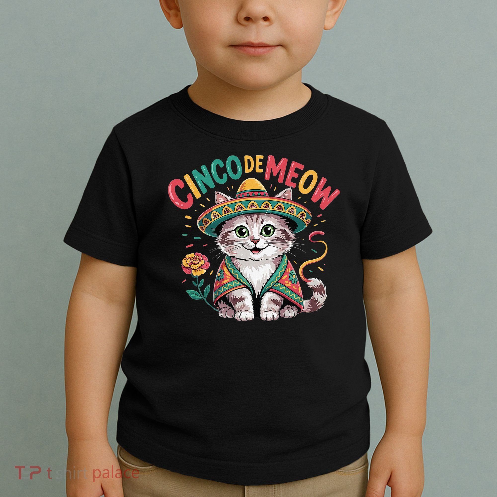 Cinco De Meow Funny Cat - Mexican Fiesta For Cinco De Mayo Toddler T-Shirt