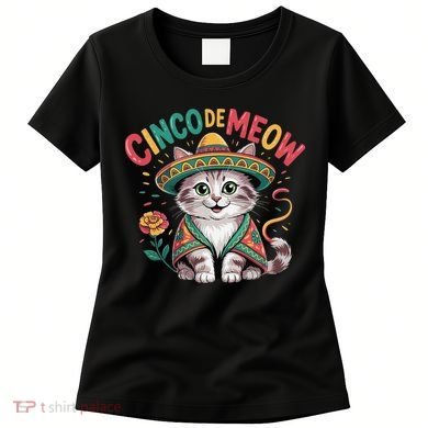 Cinco De Meow Funny Cat - Mexican Fiesta For Cinco De Mayo Women's T-Shirt