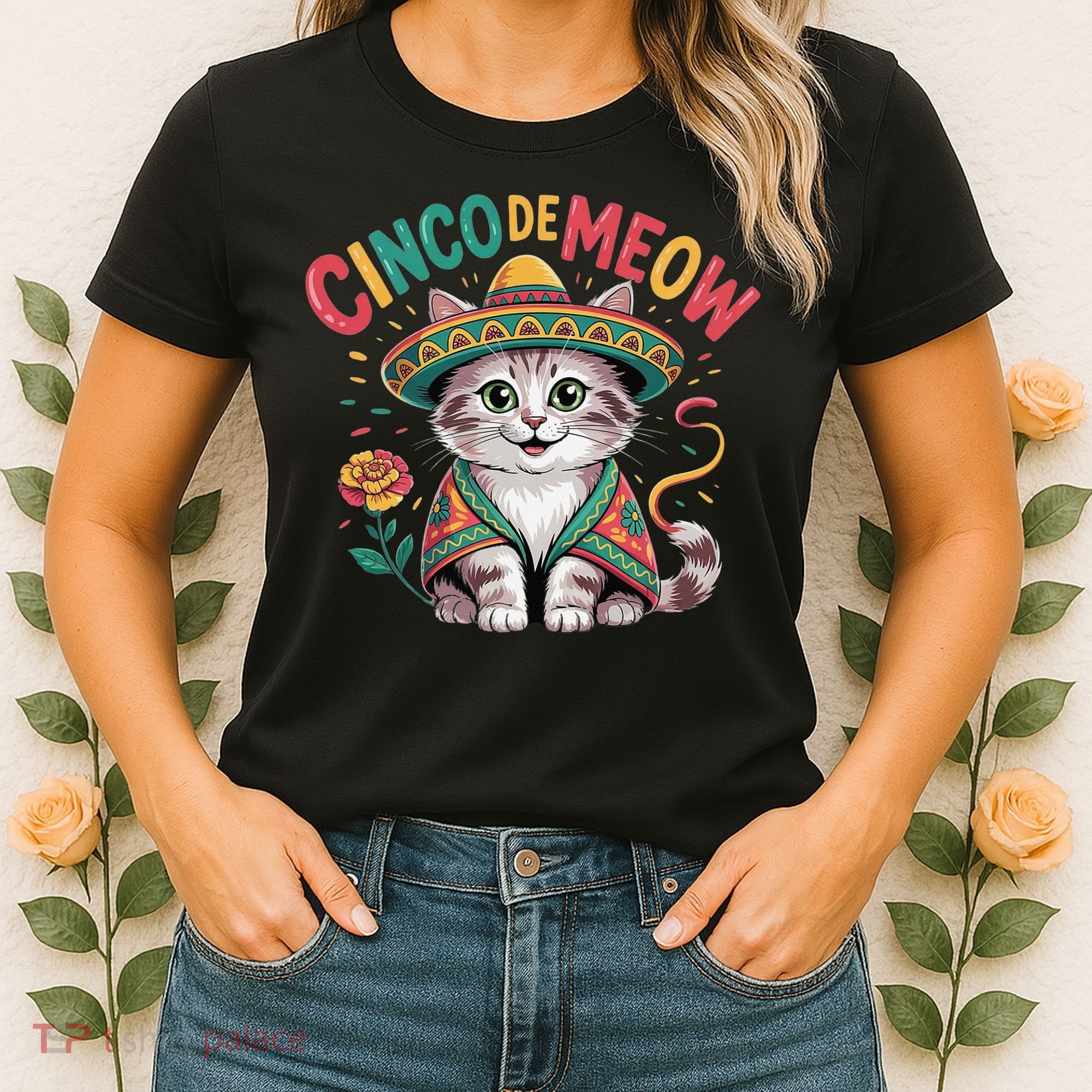 Cinco De Meow Funny Cat - Mexican Fiesta For Cinco De Mayo Women's T-Shirt