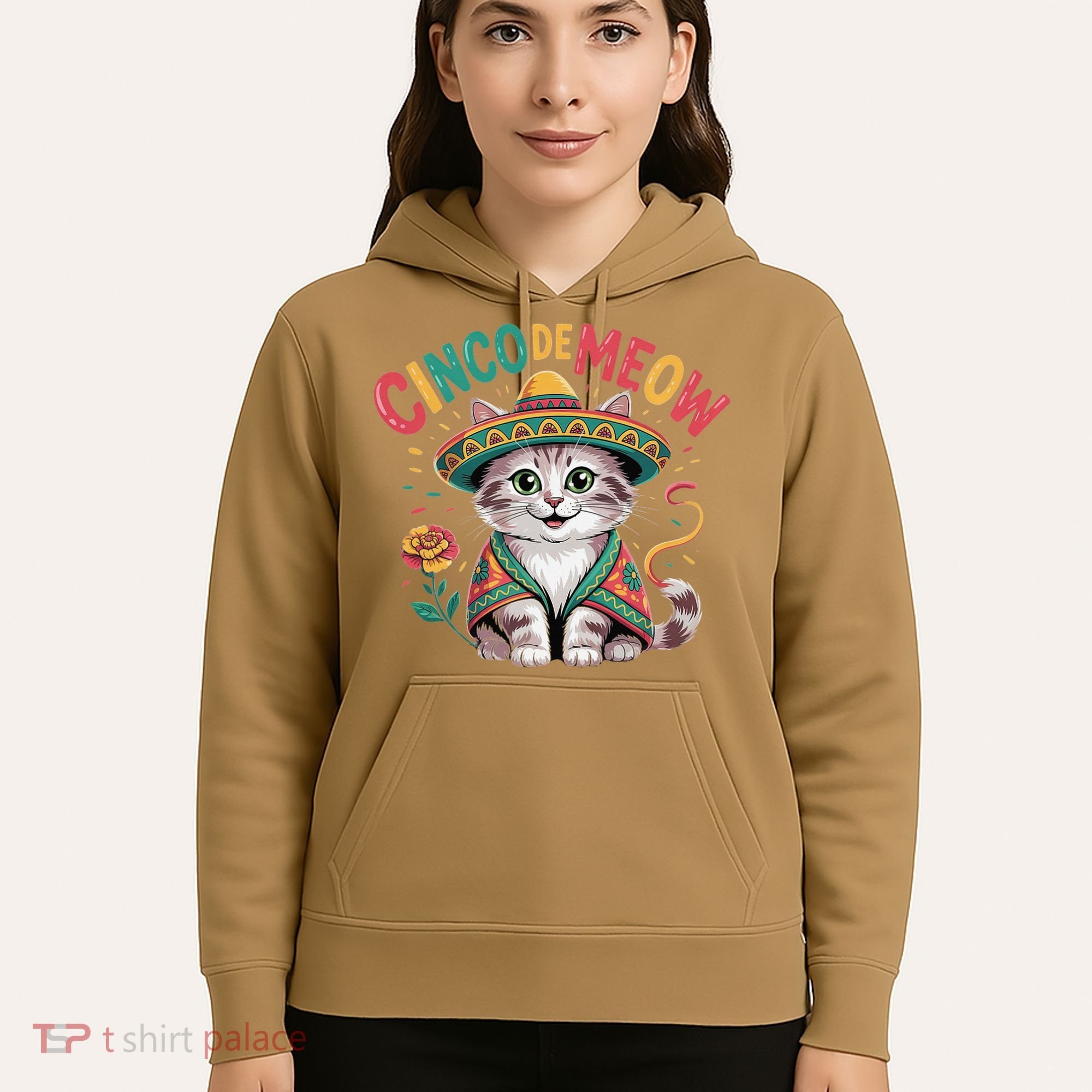 Cinco De Meow Funny Cat - Mexican Fiesta For Cinco De Mayo Hoodie