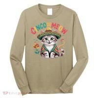Cinco De Meow Funny Cat - Mexican Fiesta For Cinco De Mayo Long Sleeve Shirt thumb 0