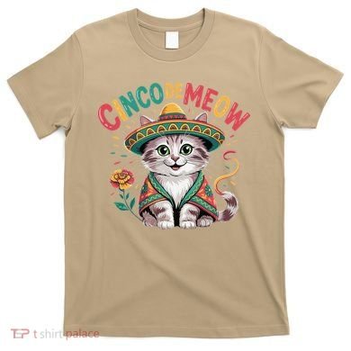 Cinco De Meow Funny Cat - Mexican Fiesta For Cinco De Mayo T-Shirt