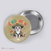 Cinco De Meow Funny Cat - Mexican Fiesta For Cinco De Mayo Button thumb 0