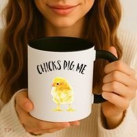 Chicks Dig Me Real Chick Happy Easter Coffee Mug thumb 3