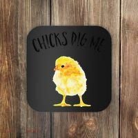 Chicks Dig Me Real Chick Happy Easter Coaster thumb 0