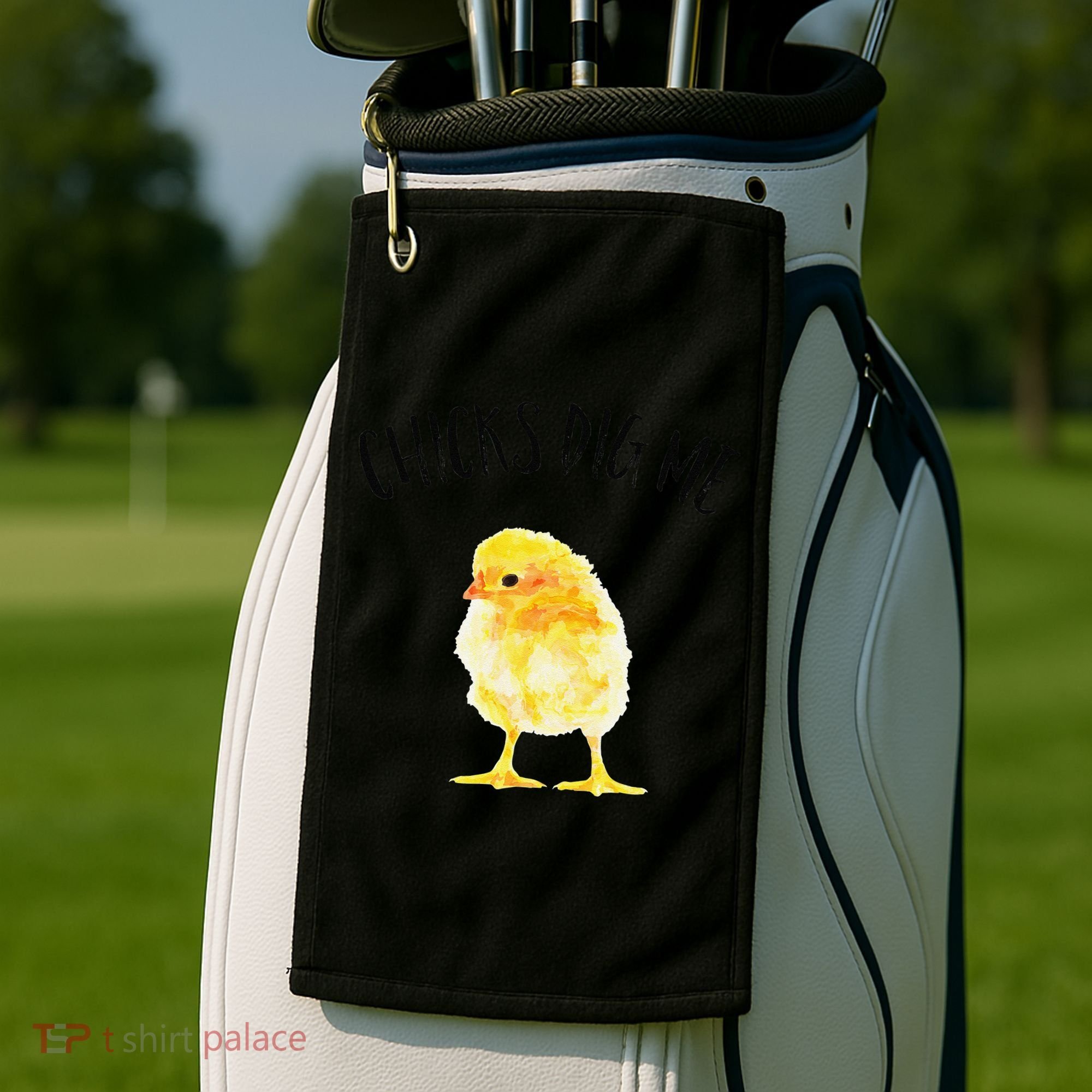 Chicks Dig Me Real Chick Happy Easter Golf Towel