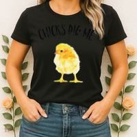 Chicks Dig Me Real Chick Happy Easter Women's T-Shirt thumb 2
