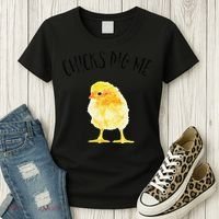 Chicks Dig Me Real Chick Happy Easter Women's T-Shirt thumb 3