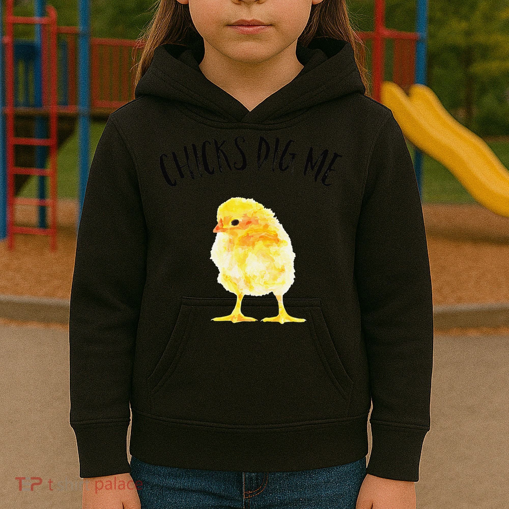 Chicks Dig Me Real Chick Happy Easter Kids Hoodie