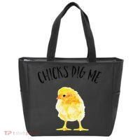 Chicks Dig Me Real Chick Happy Easter Tote Bag thumb 0