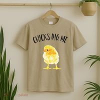 Chicks Dig Me Real Chick Happy Easter T-Shirt thumb 2