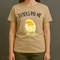 Chicks Dig Me Real Chick Happy Easter T-Shirt thumb 4
