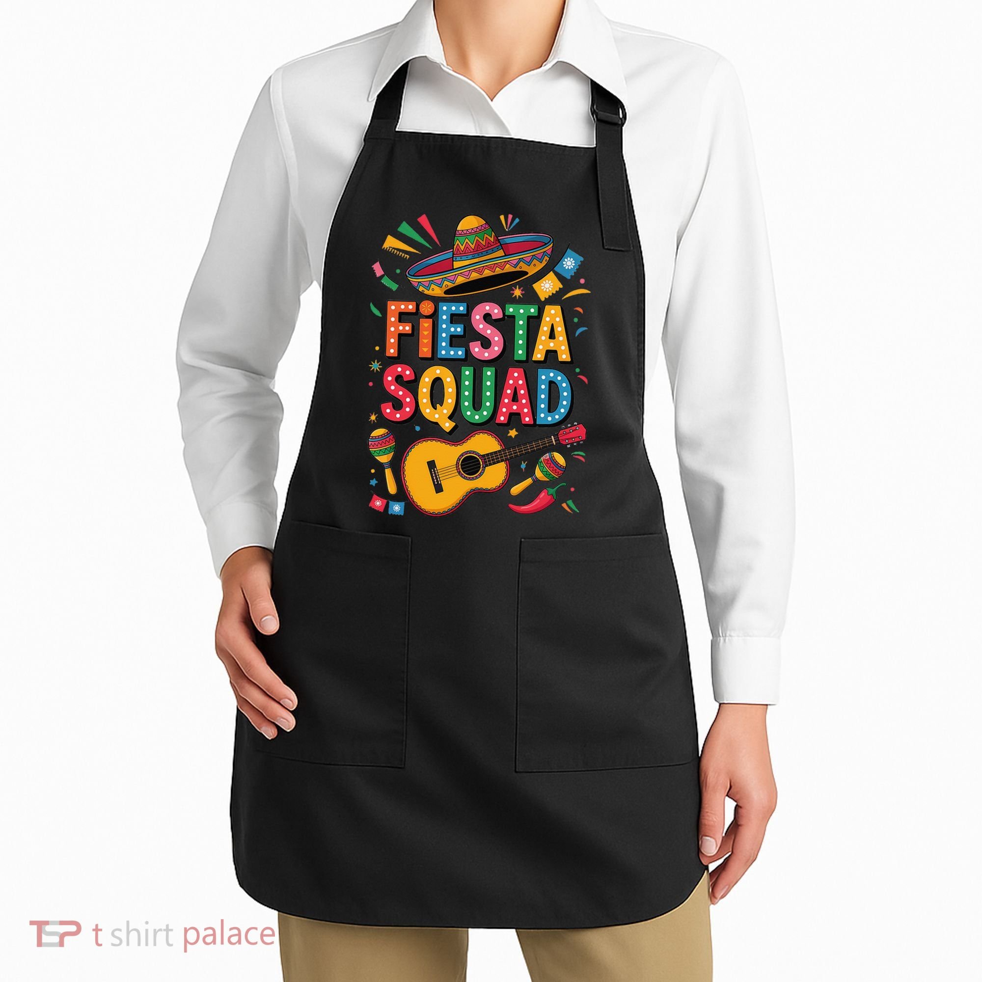 Cinco De Mayo Fiesta Squad Sombrero Guitar Fun Apron