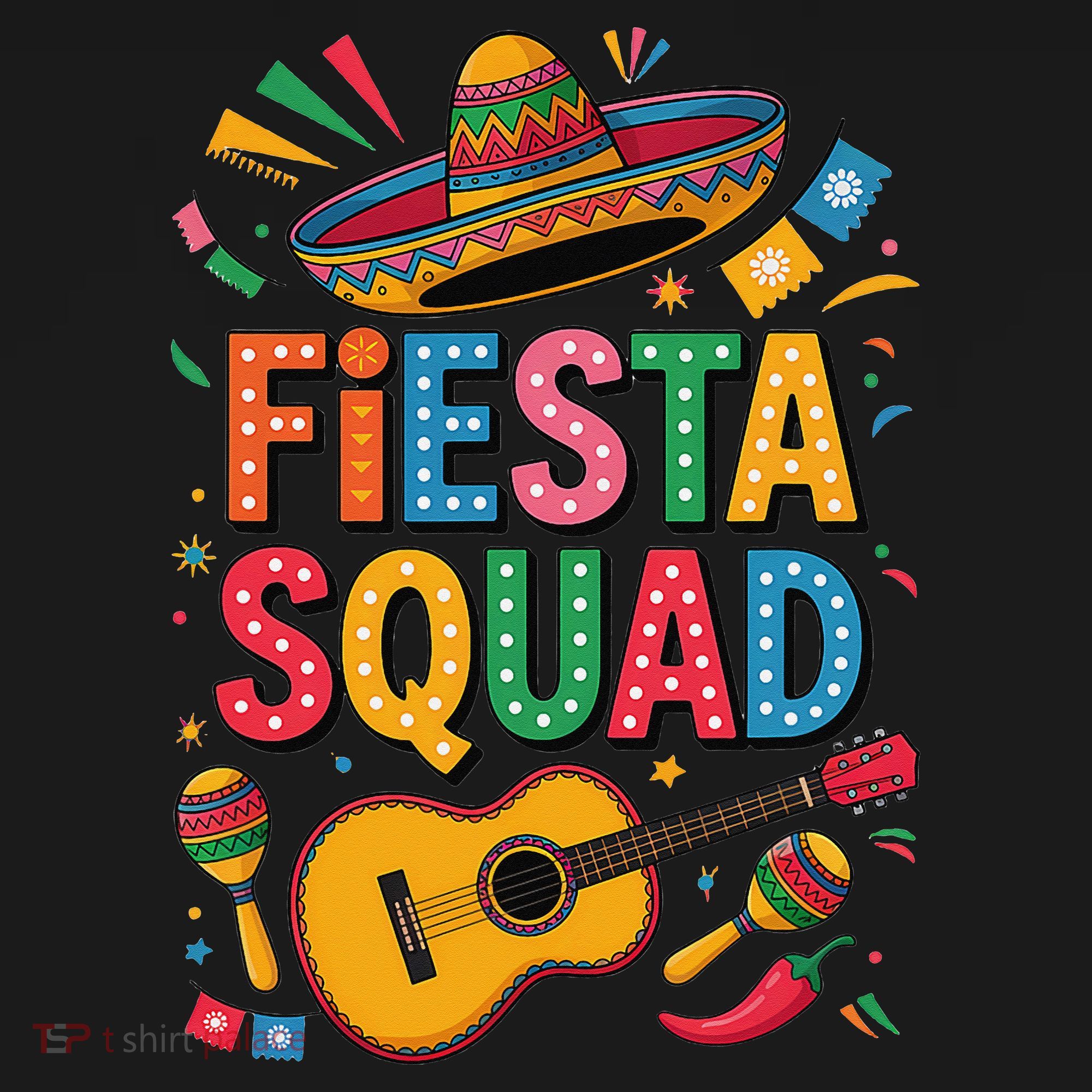 Cinco De Mayo Fiesta Squad Sombrero Guitar Fun Women's Tank Top