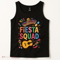Cinco De Mayo Fiesta Squad Sombrero Guitar Fun Tank Top thumb 2